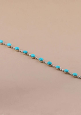 Silver Bracelet studded with Turquoise gemstones