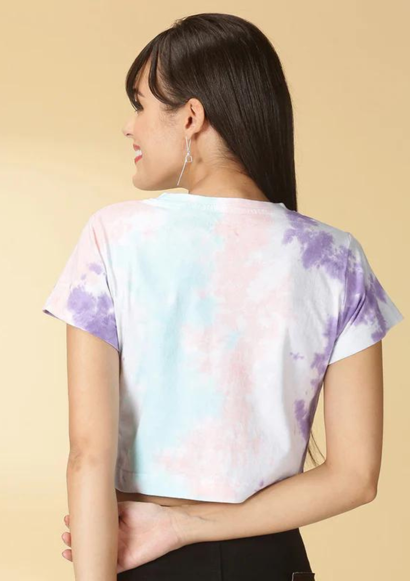 Multi-coloured Tie & Dye Crop Top