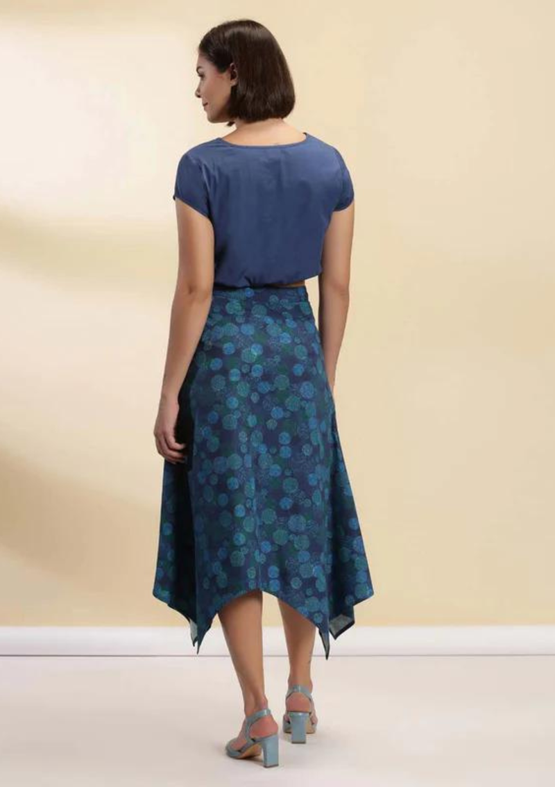 Retro Printed Crop Top and Skirt