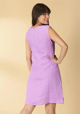 Supernova - Violet Linen Shift Dress