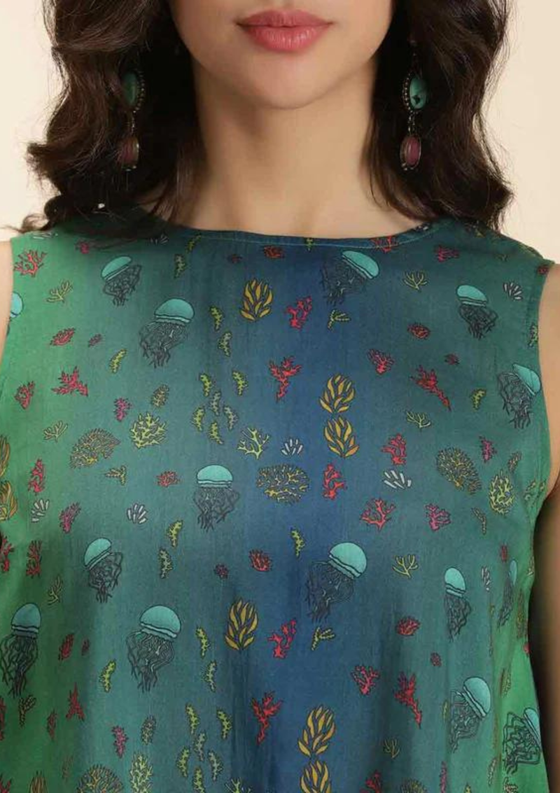 Printed Halter Neck Top