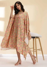 Retro Printed Kaftan Dress