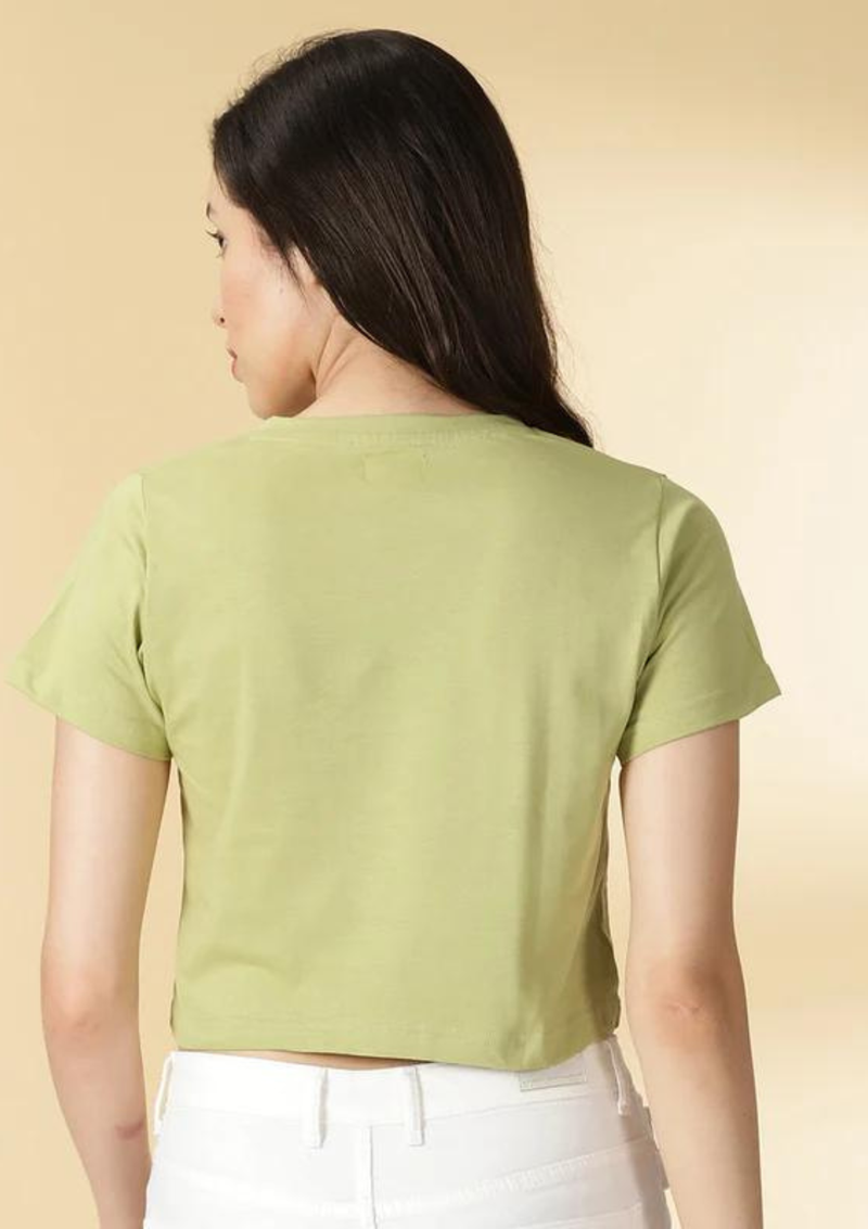 Happy Hour V Neck Crop Top, basic v neck crop top