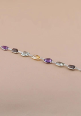 Silver Bracelet with natural gemstones