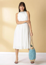 Celeste - White Rayon Dress, Celeste - White Rayon Dress, women's rayon dress