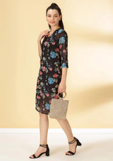 Floral Printed Two Piece Party Dress, 2 piece dress for party, 2 piece floral dress