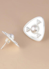 Triangular Pearl Stud Earrings