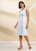 Ruffle Neck White Dress