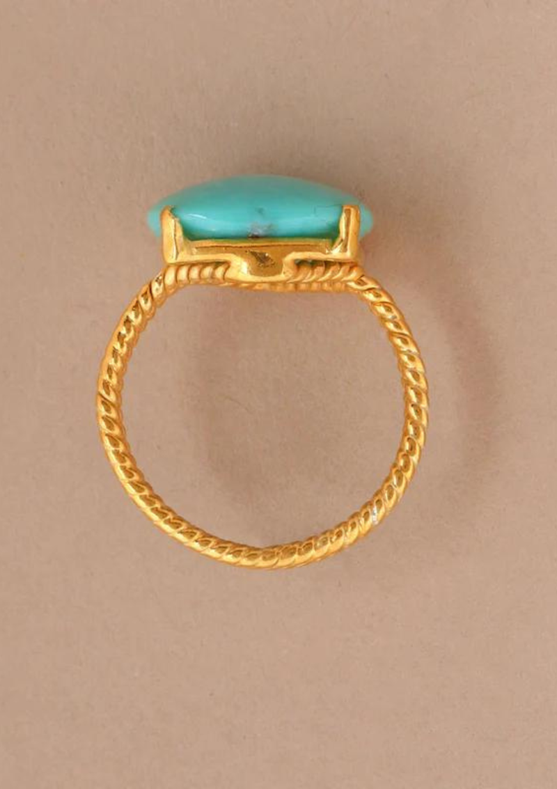 Turquoise Studded Silver Ring