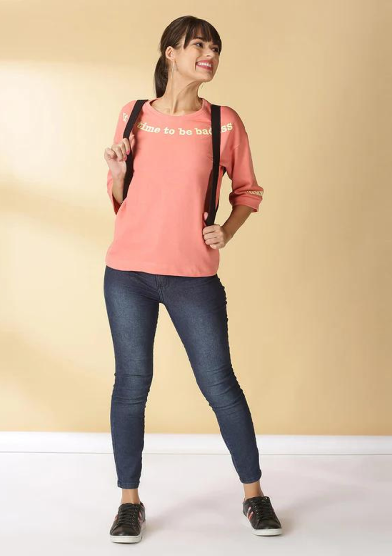 Drop Shoulder Fleece T-Shirt