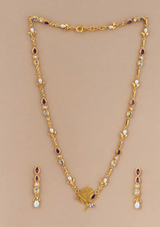 Silver Necklace with Amethyst, Blue Topaz and Pearls