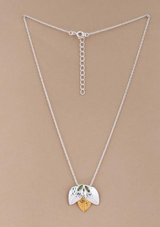 Hammered Silver Peridot studded Pendant Necklace