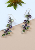 Silver Multi Stone Earring - Blue topaz, Peridot and Amethyst
