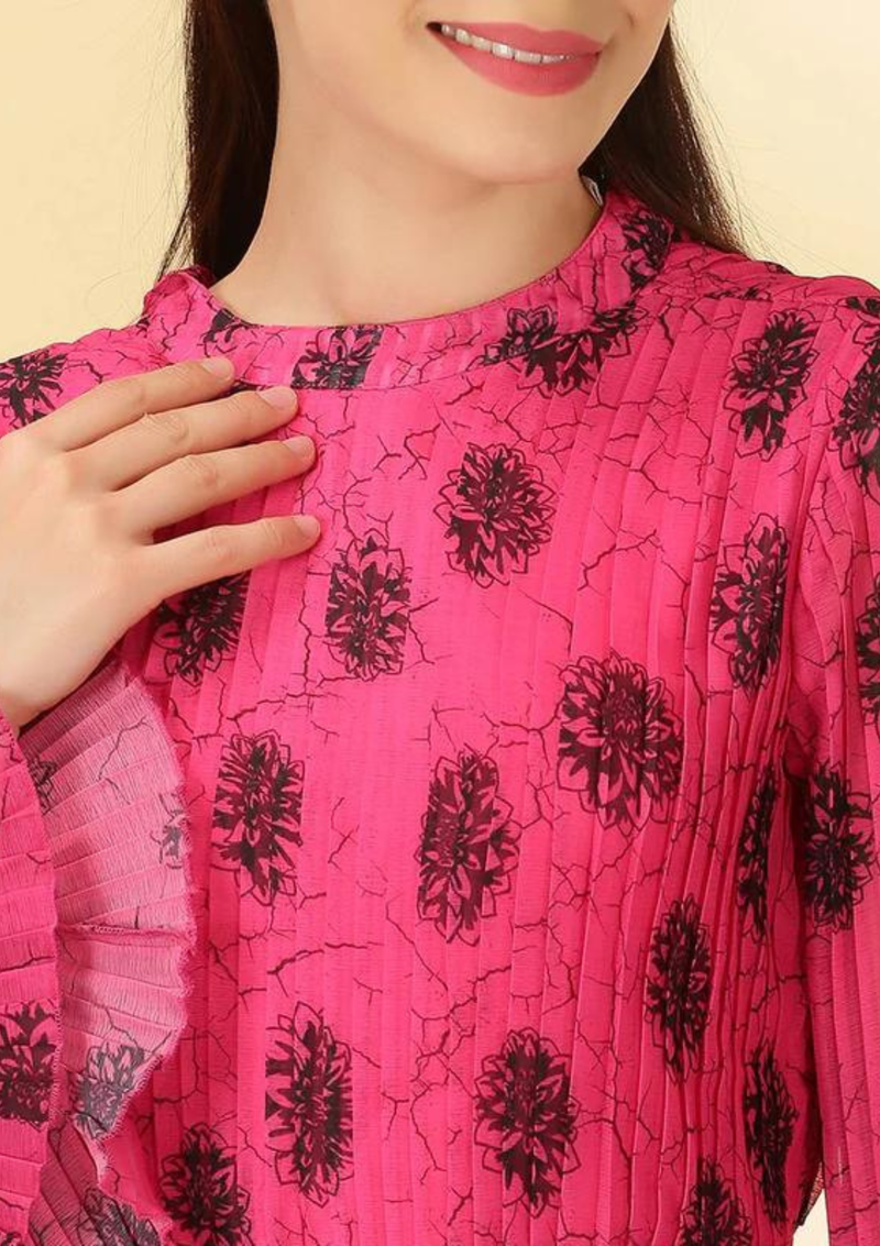 Pleated Chiffon Party Dress