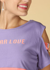 Slashed Sleeve Crop Top