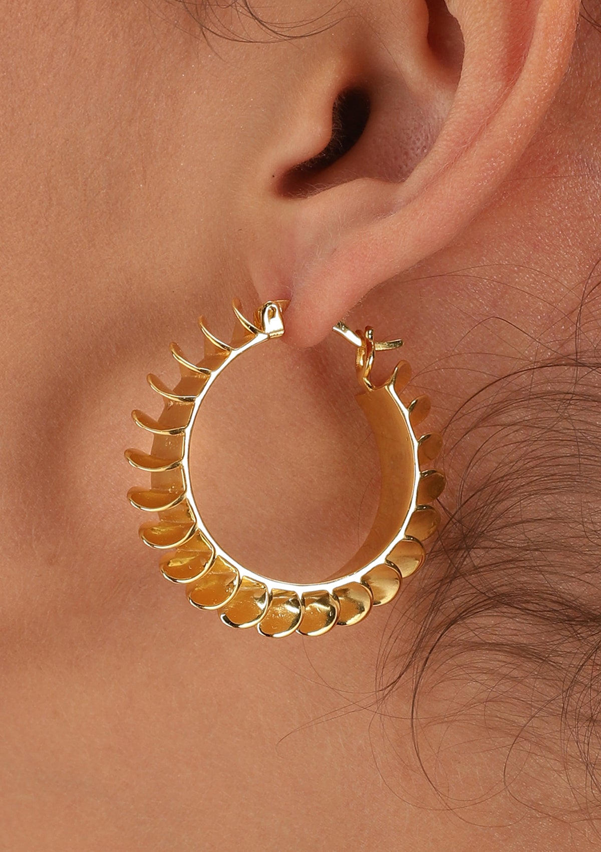 wavy hoop earrings