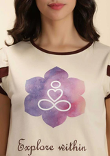 womens petal sleeve top, Printed Petal Sleeve T-shirt
