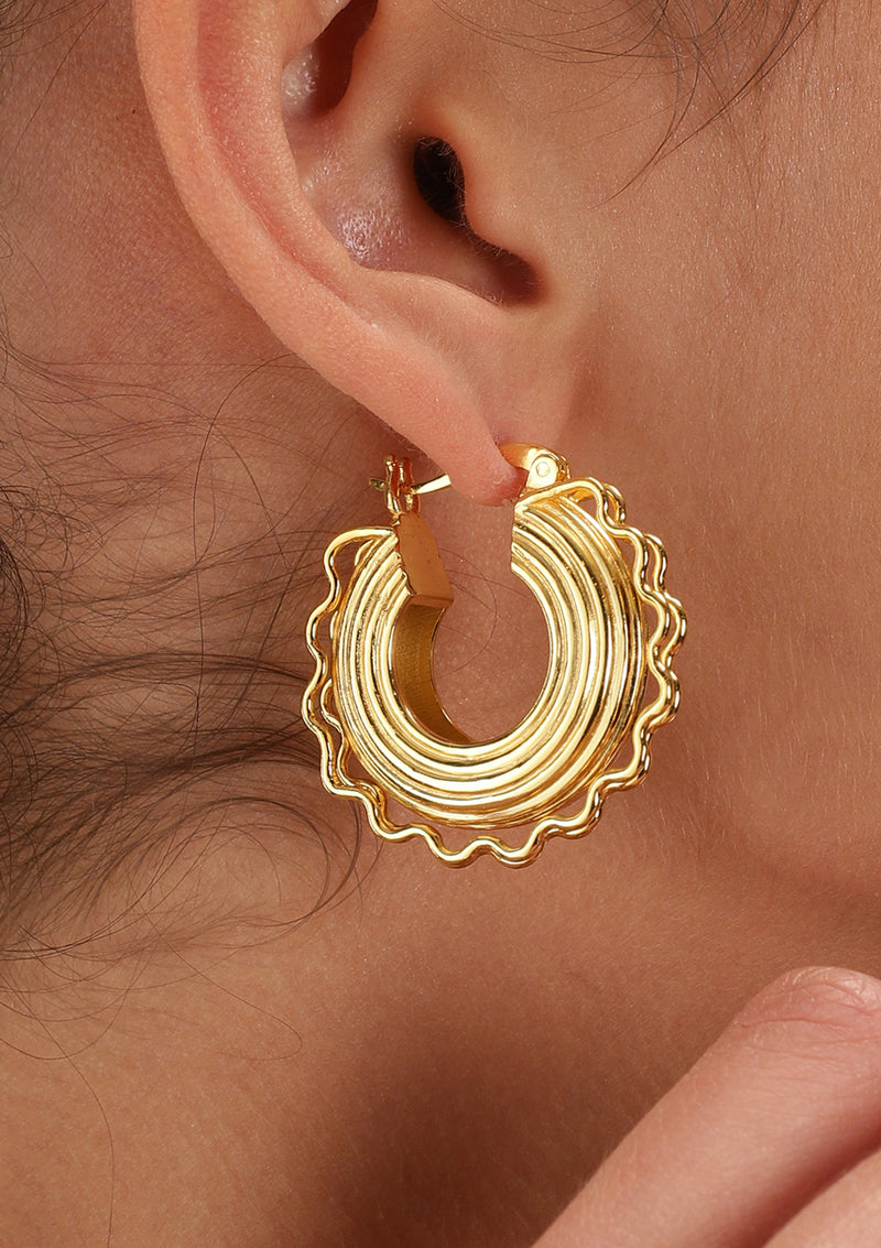 wavy gold hoops