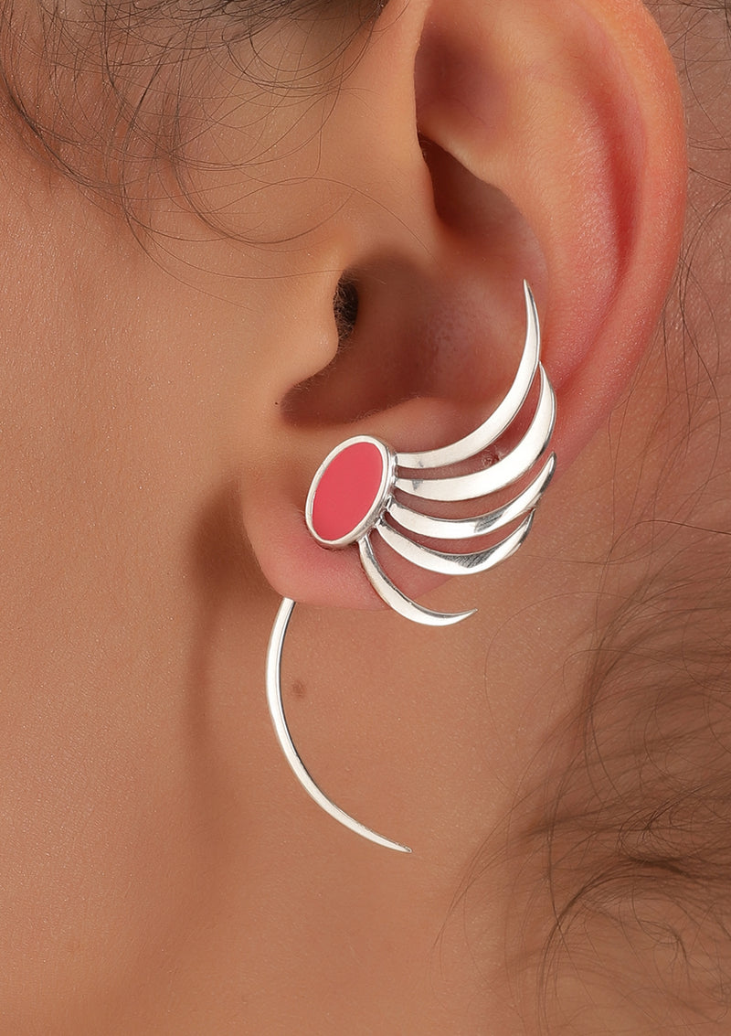 Flame Curve Cuff Earring