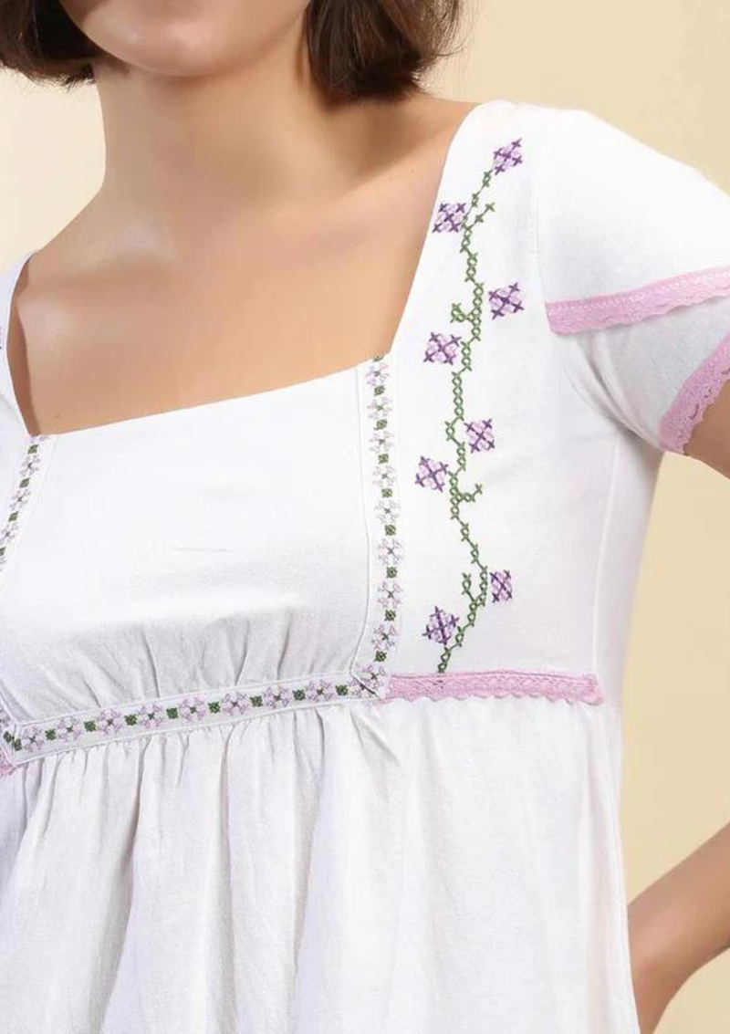 Petal Sleeve Empire Dress
