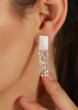 Etched Silver Charm Dangler Earring