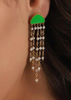 green tassel earrings
