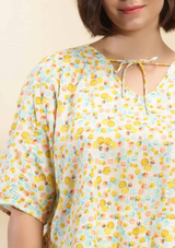 Oversized Retro Printed Top, women's oversized tops