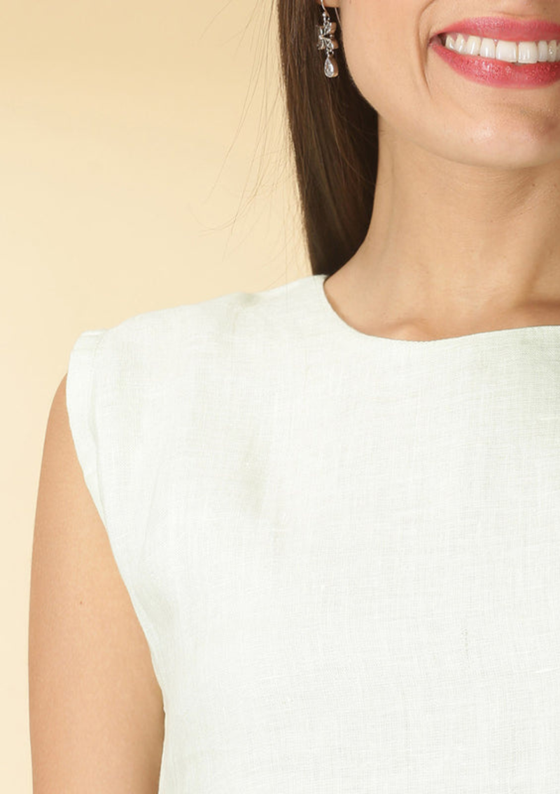 Nebula - Green Linen Shift Dress