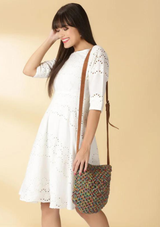 Multi-Coloured Macrame Sling Bag