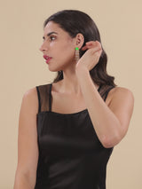 green tassel earrings