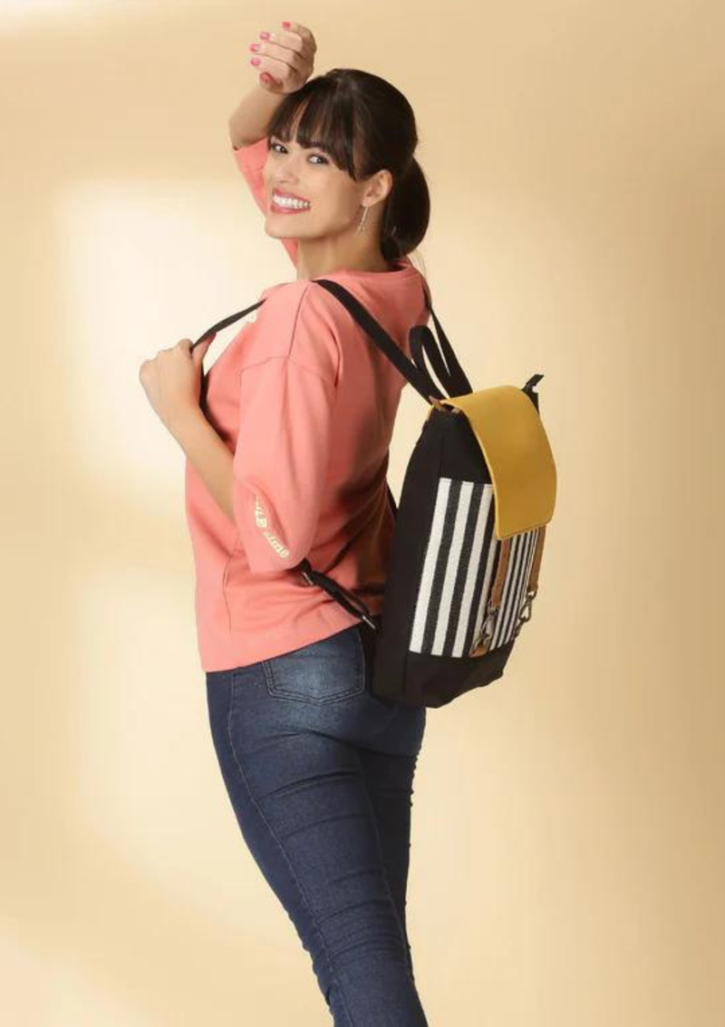 Canvas and Leather Laptop Backpack