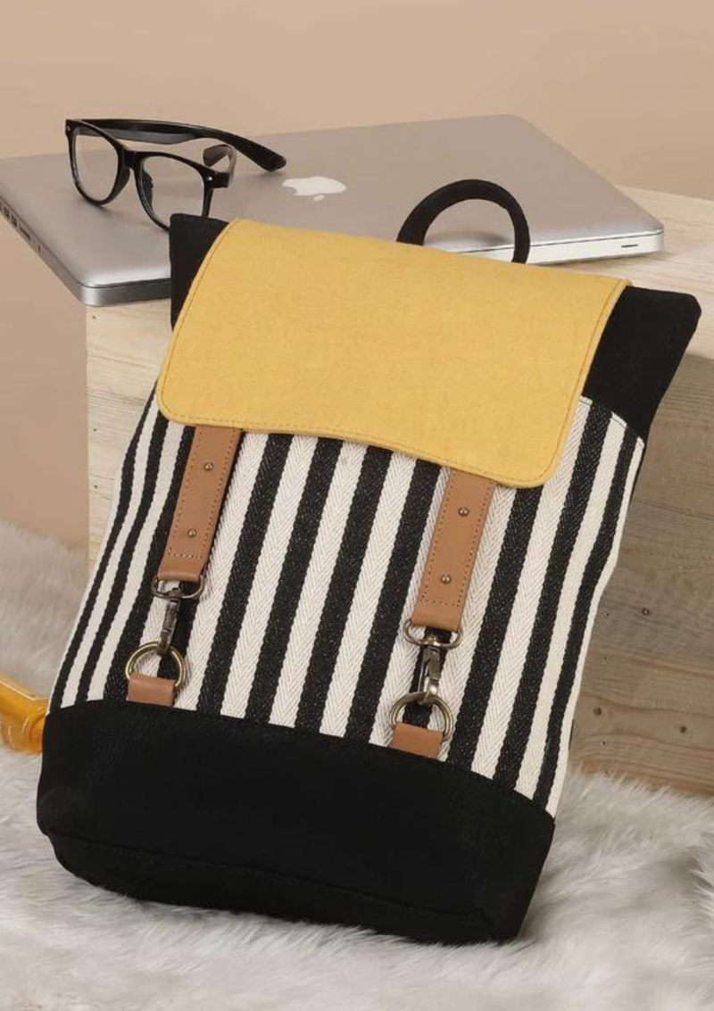 Canvas and Leather Laptop Backpack