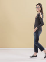 Cold Shoulder Printed T-Shirt