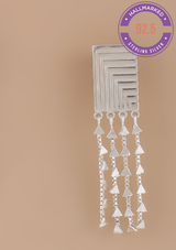 Etched Silver Charm Dangler Earring