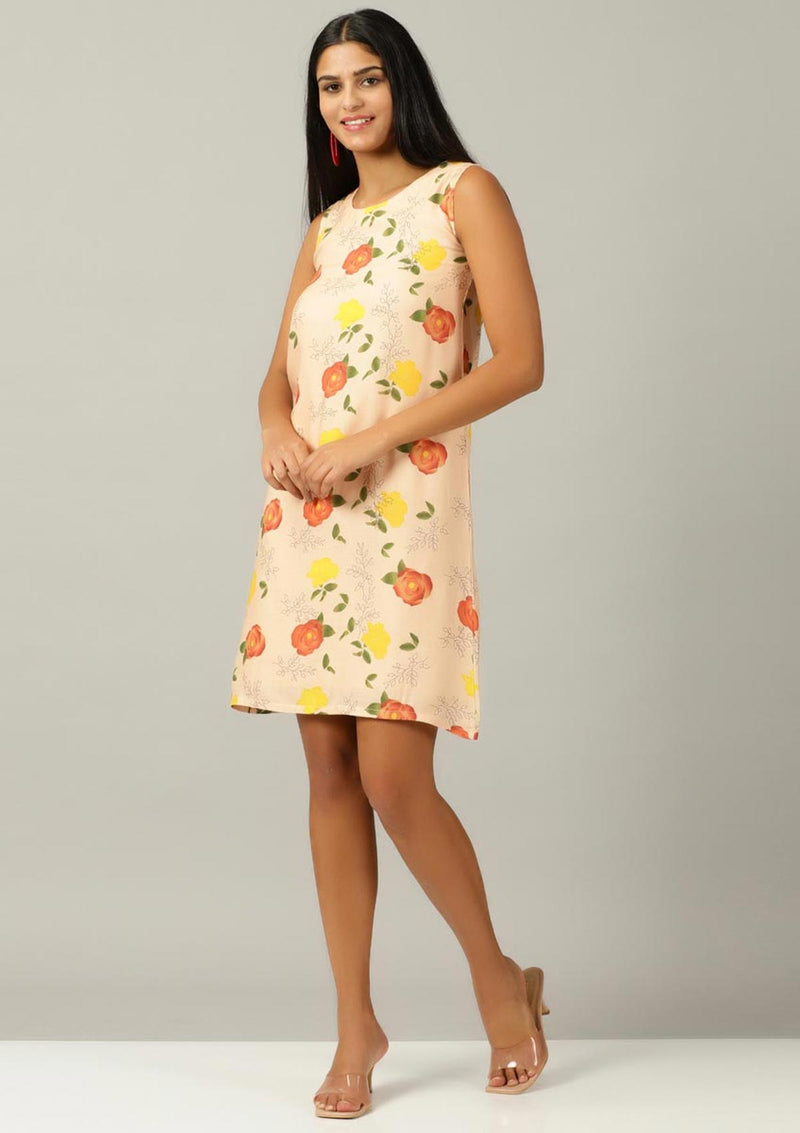 Floral printed shift dress