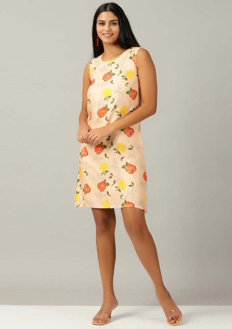 Floral printed shift dress