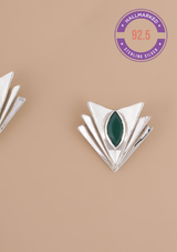 Green Onyx Layered Statement Stud