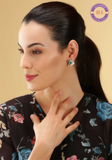 Green Onyx Layered Statement Stud