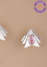 Layered Pink Cubic Zirconia Stud