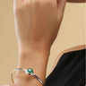 Silver Bracelet With Green Onyx Stone