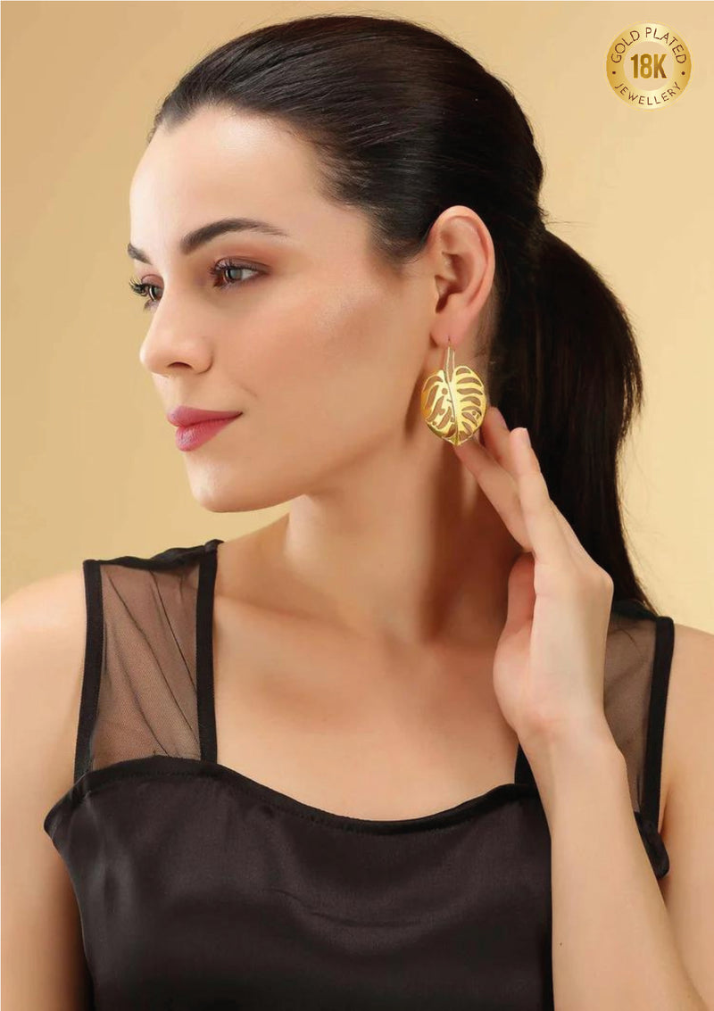 gold leaf earrings