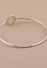 Silver Kada Rose Quartz Bracelet
