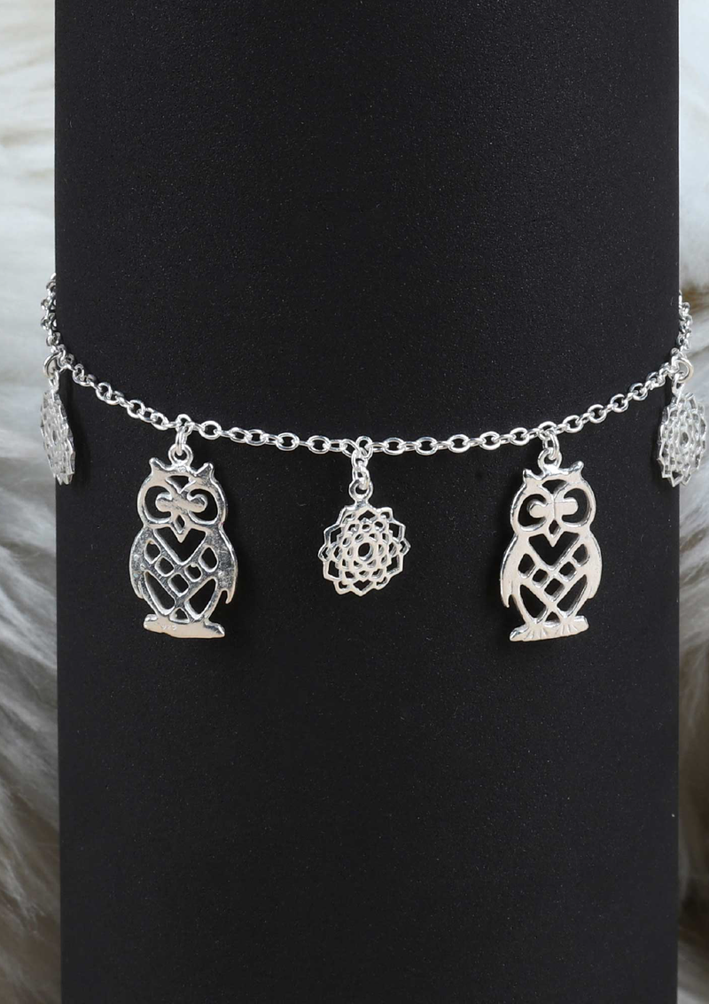 Silver Owl Charm Bracelet