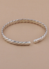 Solid Ridged Silver Bracelet