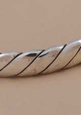 Solid Ridged Silver Bracelet