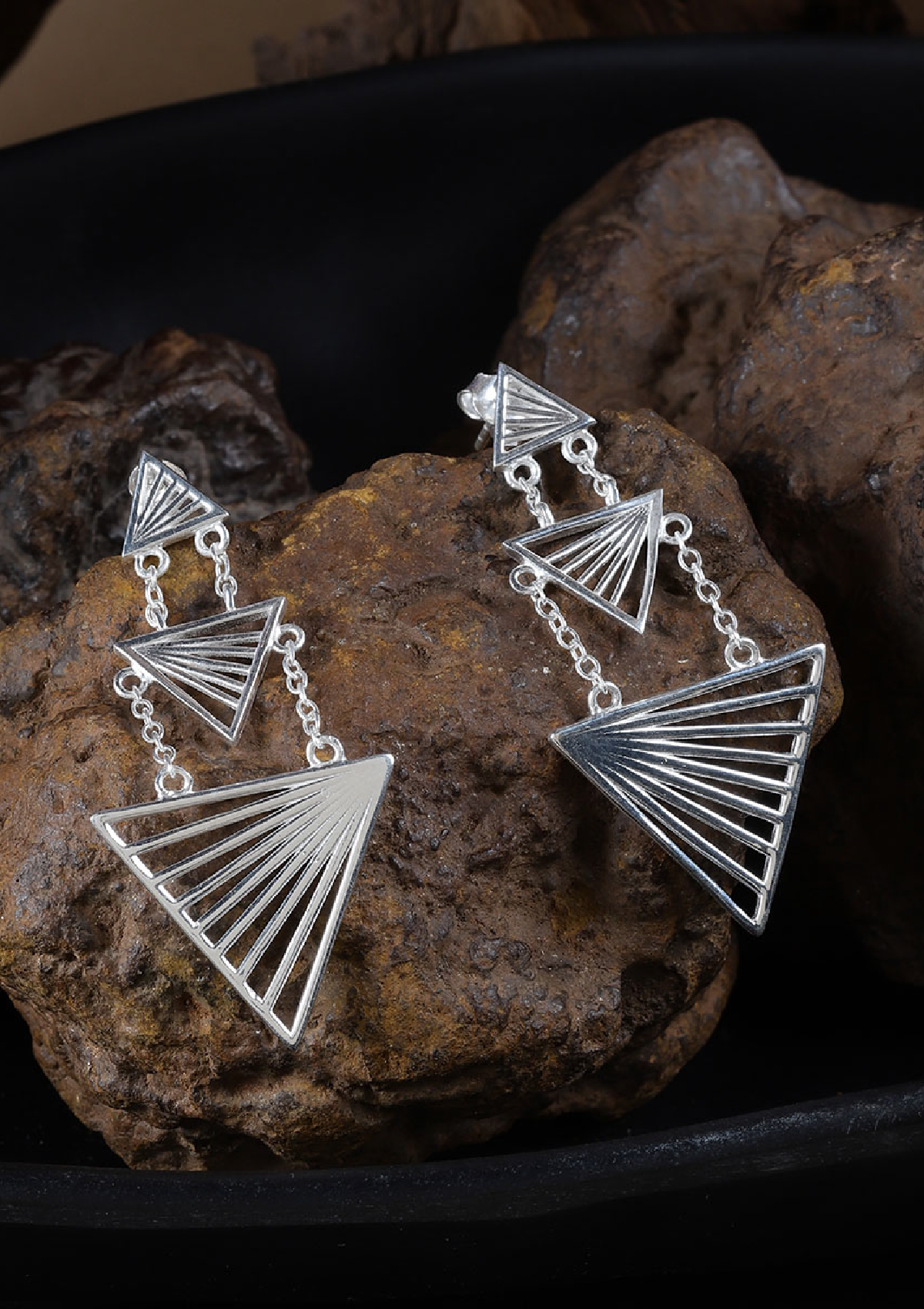 Buy Tiered Triangle Dangler Earrings Online | IshqMe