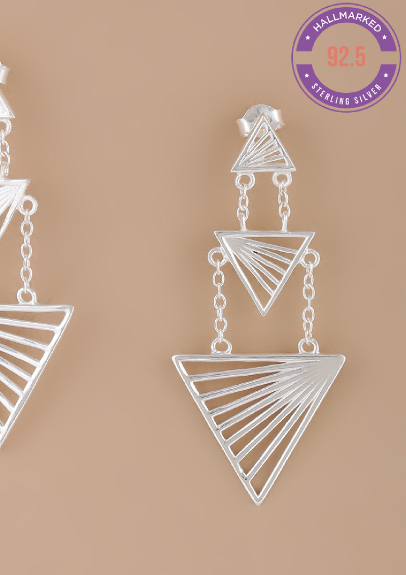 Tiered Triangle Dangler Earring
