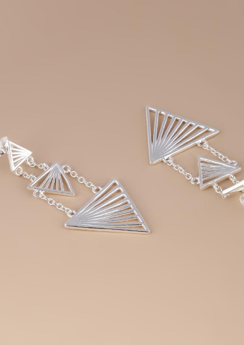 Tiered Triangle Dangler Earring
