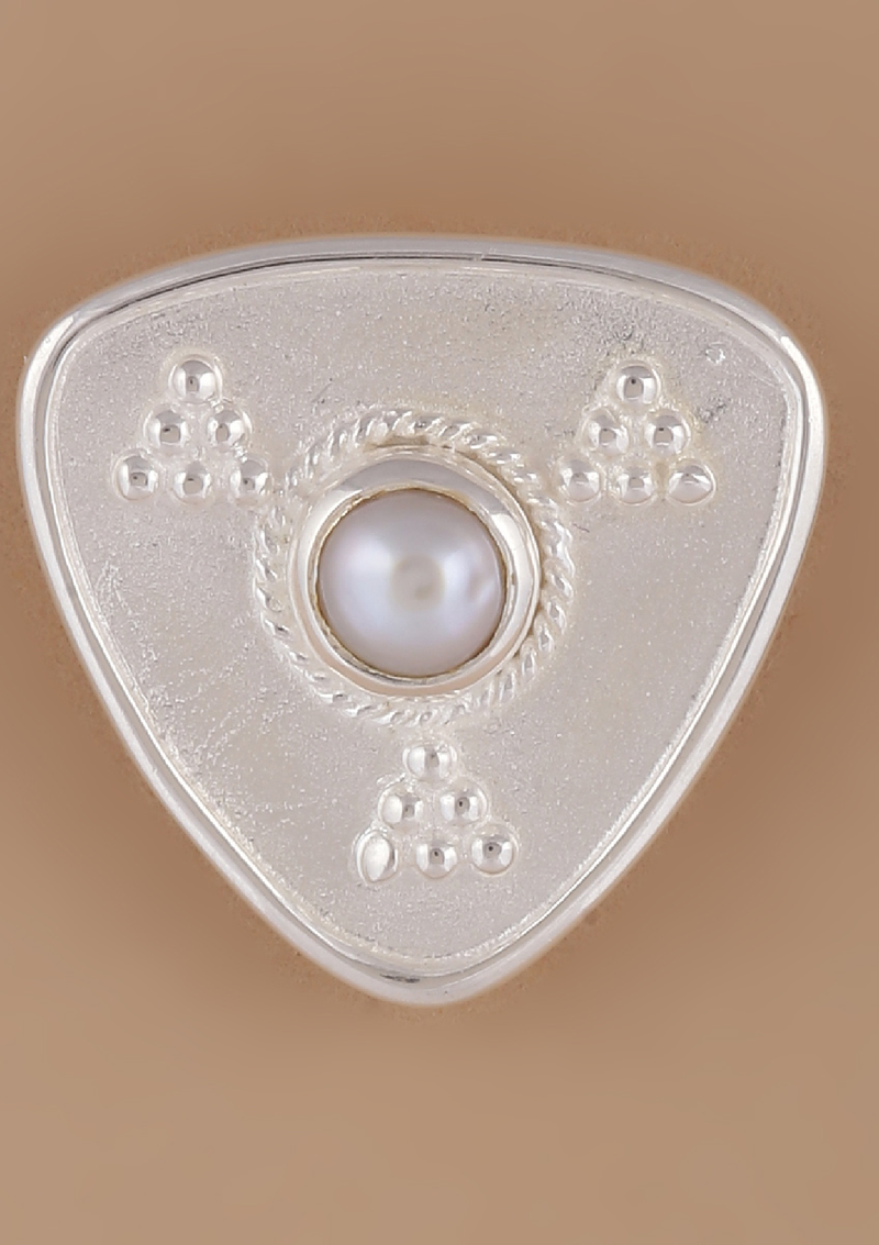 Triangular Pearl Stud Earrings