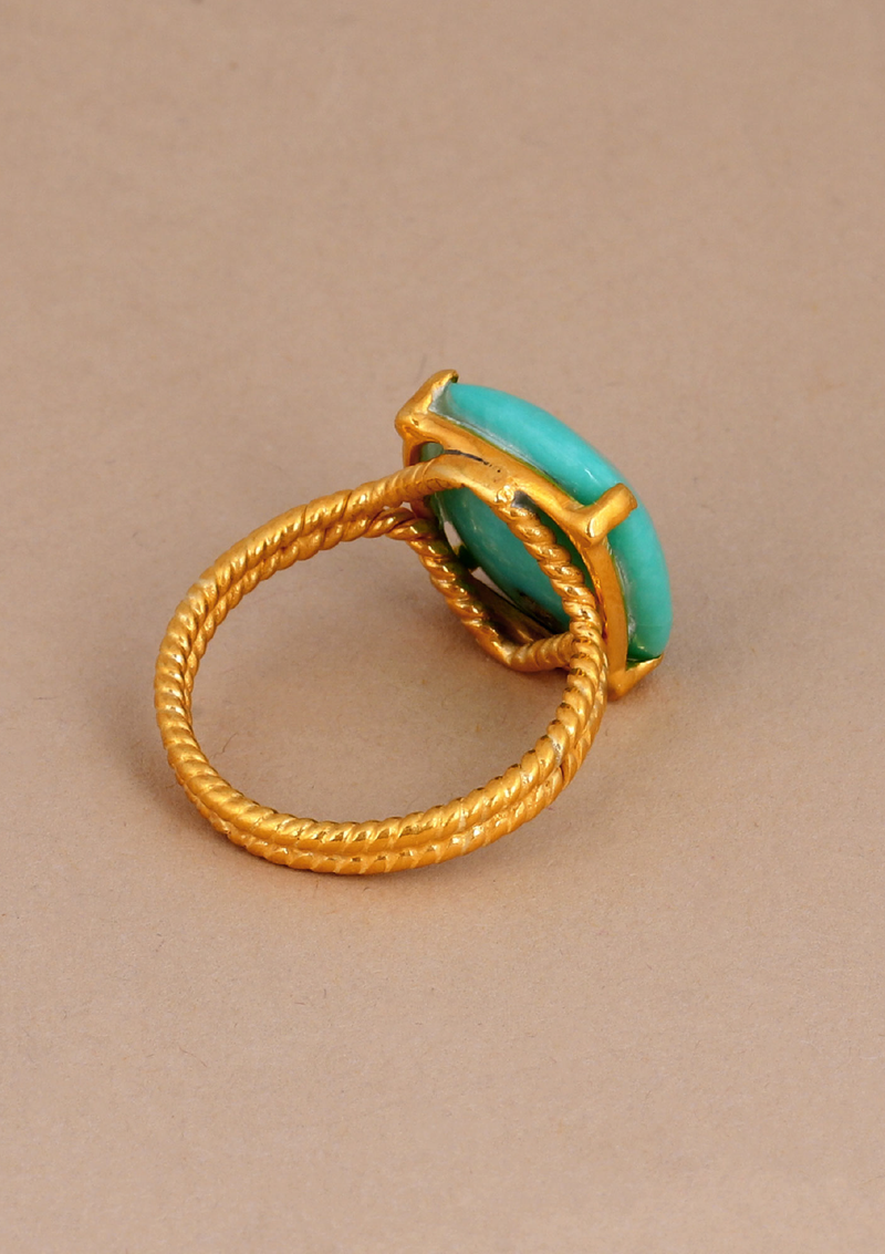 Turquoise Studded Silver Ring